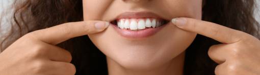 Beautiful Young Woman with Healthy Teeth, Closeup